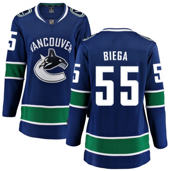 Women's Vancouver Canucks #55 Alex Biega Fanatics Branded Blue Home Breakaway NHL Jersey Women's Vancouver Canucks #55 Alex Biega Fanatics Branded Blue Home Breakaway NHL Jersey