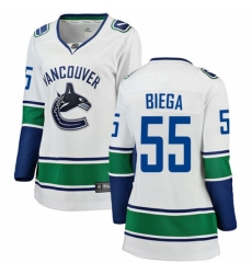 Women's Vancouver Canucks #55 Alex Biega Fanatics Branded White Away Breakaway NHL Jersey Women's Vancouver Canucks #55 Alex Biega Fanatics Branded White Away Breakaway NHL Jersey