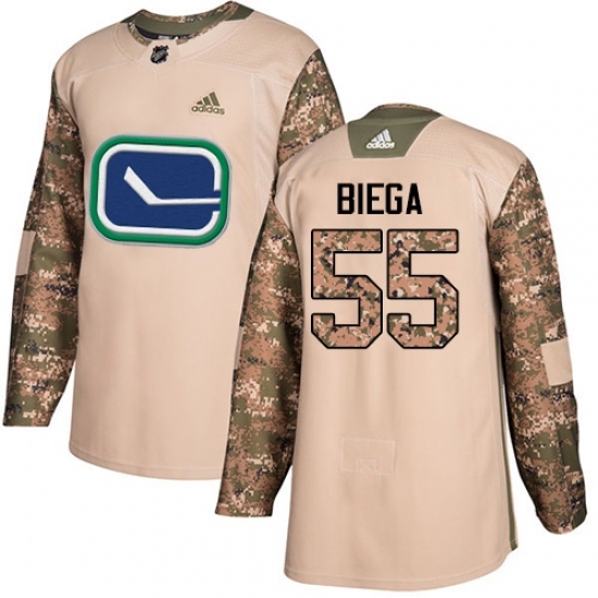 Youth Adidas Vancouver Canucks #55 Alex Biega Authentic Camo Veterans Day Practice NHL Jersey Youth Adidas Vancouver Canucks #55 Alex Biega Authentic Camo Veterans Day Practice NHL Jersey