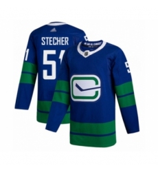 Men's Vancouver Canucks #51 Troy Stecher Authentic Royal Blue Alternate Hockey Jersey