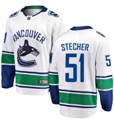 Youth Vancouver Canucks #51 Troy Stecher Fanatics Branded White Away Breakaway NHL Jersey