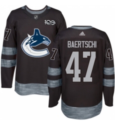 Men's Adidas Vancouver Canucks #47 Sven Baertschi Authentic Black 1917-2017 100th Anniversary NHL Jersey Men's Adidas Vancouver Canucks #47 Sven Baertschi Authentic Black 1917-2017 100th Anniversary NHL Jersey