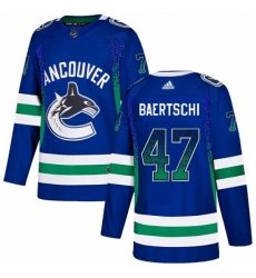 Men's Adidas Vancouver Canucks #47 Sven Baertschi Authentic Blue Drift Fashion NHL Jersey Men's Adidas Vancouver Canucks #47 Sven Baertschi Authentic Blue Drift Fashion NHL Jersey