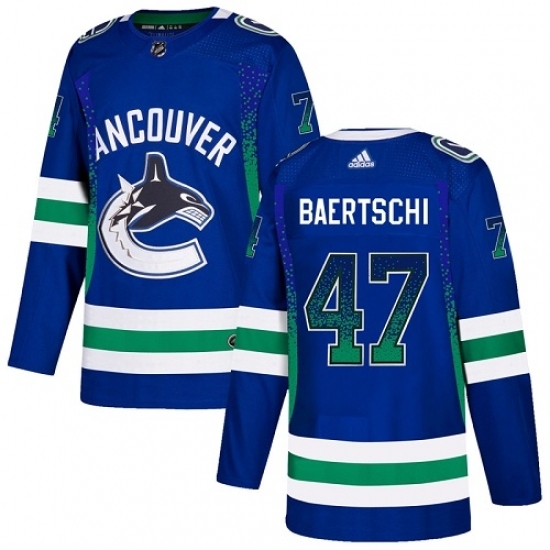 Men's Adidas Vancouver Canucks #47 Sven Baertschi Authentic Blue Drift Fashion NHL Jersey Men's Adidas Vancouver Canucks #47 Sven Baertschi Authentic Blue Drift Fashion NHL Jersey
