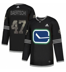 Men's Adidas Vancouver Canucks #47 Sven Baertschi Black 1 Authentic Classic Stitched NHL Jersey