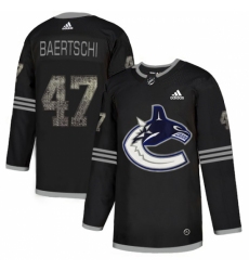Men's Adidas Vancouver Canucks #47 Sven Baertschi Black Authentic Classic Stitched NHL Jersey