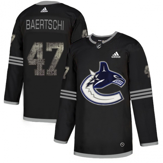 Men's Adidas Vancouver Canucks #47 Sven Baertschi Black Authentic Classic Stitched NHL Jersey Men's Adidas Vancouver Canucks #47 Sven Baertschi Black Authentic Classic Stitched NHL Jersey