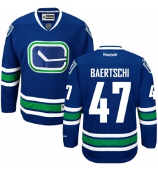 Men's Reebok Vancouver Canucks #47 Sven Baertschi Authentic Royal Blue Third NHL Jersey