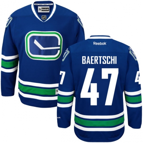 Men's Reebok Vancouver Canucks #47 Sven Baertschi Authentic Royal Blue Third NHL Jersey Men's Reebok Vancouver Canucks #47 Sven Baertschi Authentic Royal Blue Third NHL Jersey