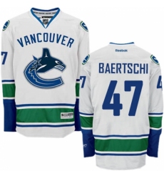 Men's Reebok Vancouver Canucks #47 Sven Baertschi Authentic White Away NHL Jersey