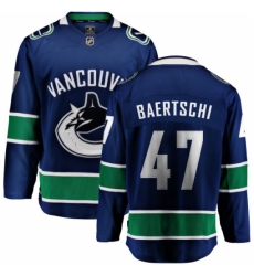 Men's Vancouver Canucks #47 Sven Baertschi Fanatics Branded Blue Home Breakaway NHL Jersey