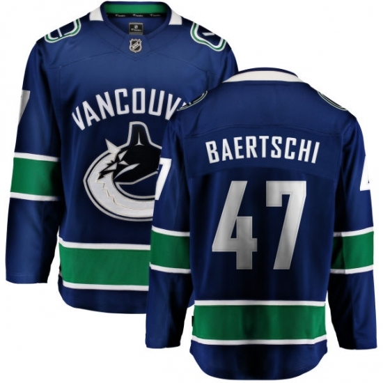 Men's Vancouver Canucks #47 Sven Baertschi Fanatics Branded Blue Home Breakaway NHL Jersey Men's Vancouver Canucks #47 Sven Baertschi Fanatics Branded Blue Home Breakaway NHL Jersey