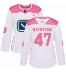 Women's Adidas Vancouver Canucks #47 Sven Baertschi Authentic White/Pink Fashion NHL Jersey Women's Adidas Vancouver Canucks #47 Sven Baertschi Authentic White/Pink Fashion NHL Jersey