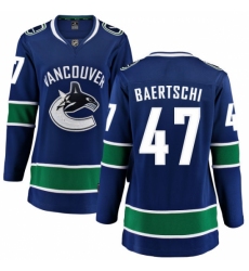 Women's Vancouver Canucks #47 Sven Baertschi Fanatics Branded Blue Home Breakaway NHL Jersey Women's Vancouver Canucks #47 Sven Baertschi Fanatics Branded Blue Home Breakaway NHL Jersey