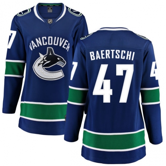 Women's Vancouver Canucks #47 Sven Baertschi Fanatics Branded Blue Home Breakaway NHL Jersey Women's Vancouver Canucks #47 Sven Baertschi Fanatics Branded Blue Home Breakaway NHL Jersey