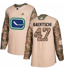 Youth Adidas Vancouver Canucks #47 Sven Baertschi Authentic Camo Veterans Day Practice NHL Jersey