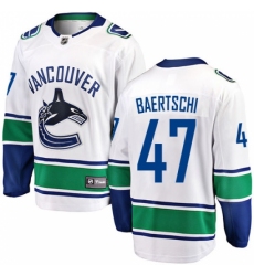 Youth Vancouver Canucks #47 Sven Baertschi Fanatics Branded White Away Breakaway NHL Jersey