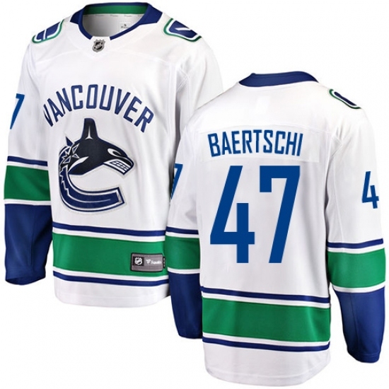 Youth Vancouver Canucks #47 Sven Baertschi Fanatics Branded White Away Breakaway NHL Jersey Youth Vancouver Canucks #47 Sven Baertschi Fanatics Branded White Away Breakaway NHL Jersey