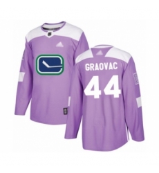 Men's Vancouver Canucks #44 Tyler Graovac Authentic Purple Fights Cancer Practice Hockey Jersey