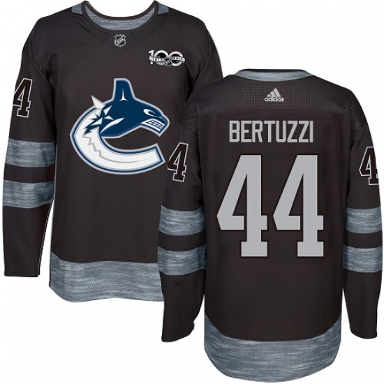 Men's Adidas Vancouver Canucks #44 Todd Bertuzzi Authentic Black 1917-2017 100th Anniversary NHL Jersey Men's Adidas Vancouver Canucks #44 Todd Bertuzzi Authentic Black 1917-2017 100th Anniversary NHL Jersey