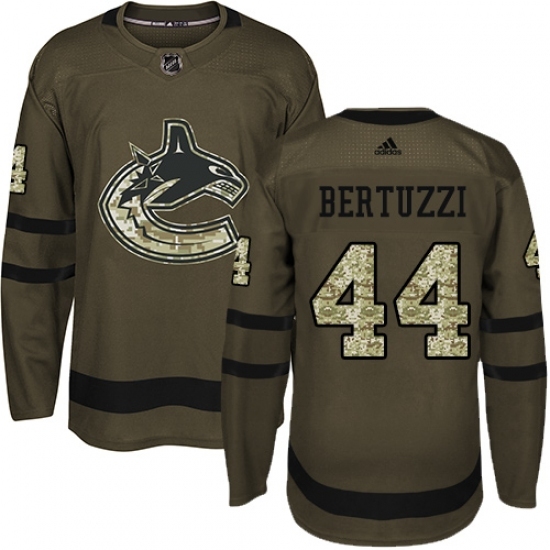 Men's Adidas Vancouver Canucks #44 Todd Bertuzzi Authentic Green Salute to Service NHL Jersey Men's Adidas Vancouver Canucks #44 Todd Bertuzzi Authentic Green Salute to Service NHL Jersey