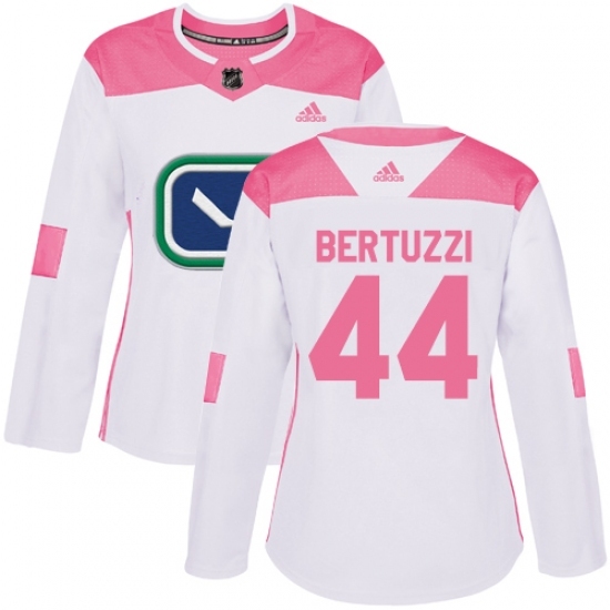 Women's Adidas Vancouver Canucks #44 Todd Bertuzzi Authentic White/Pink Fashion NHL Jersey Women's Adidas Vancouver Canucks #44 Todd Bertuzzi Authentic White/Pink Fashion NHL Jersey
