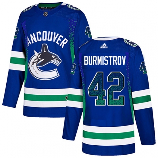 Men's Adidas Vancouver Canucks #42 Alex Burmistrov Authentic Blue Drift Fashion NHL Jersey Men's Adidas Vancouver Canucks #42 Alex Burmistrov Authentic Blue Drift Fashion NHL Jersey