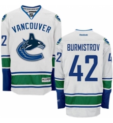 Men's Reebok Vancouver Canucks #42 Alex Burmistrov Authentic White Away NHL Jersey
