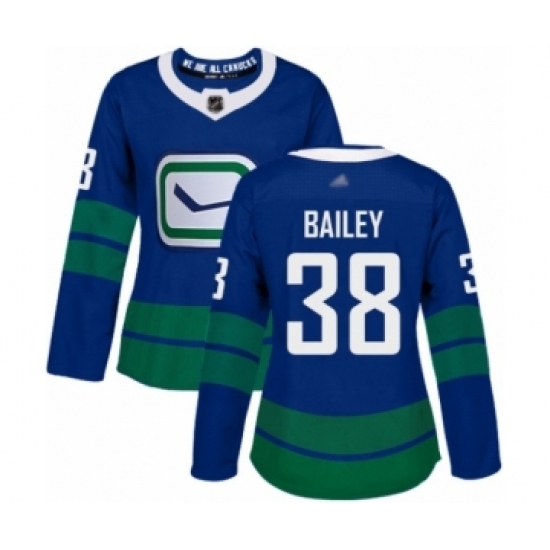 Women's Vancouver Canucks #38 Justin Bailey Authentic Royal Blue Alternate Hockey Jersey Women's Vancouver Canucks #38 Justin Bailey Authentic Royal Blue Alternate Hockey Jersey