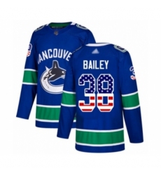 Youth Vancouver Canucks #38 Justin Bailey Authentic Blue USA Flag Fashion Hockey Jersey