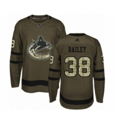 Youth Vancouver Canucks #38 Justin Bailey Authentic Green Salute to Service Hockey Jersey