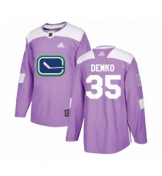 Youth Vancouver Canucks #35 Thatcher Demko Authentic Purple Fights Cancer Practice Hockey Jersey