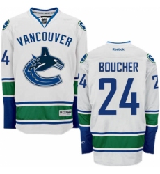 Men's Reebok Vancouver Canucks #24 Reid Boucher Authentic White Away NHL Jersey