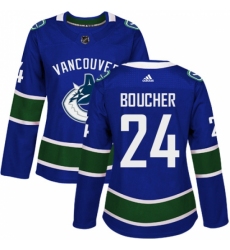 Women's Adidas Vancouver Canucks #24 Reid Boucher Authentic Blue Home NHL Jersey
