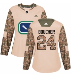 Women's Adidas Vancouver Canucks #24 Reid Boucher Authentic Camo Veterans Day Practice NHL Jersey