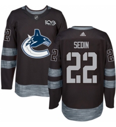 Men's Adidas Vancouver Canucks #22 Daniel Sedin Authentic Black 1917-2017 100th Anniversary NHL Jersey Men's Adidas Vancouver Canucks #22 Daniel Sedin Authentic Black 1917-2017 100th Anniversary NHL Jersey