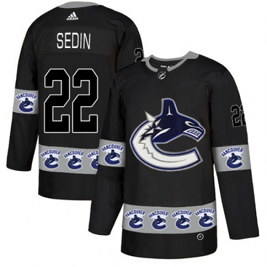 Men's Adidas Vancouver Canucks #22 Daniel Sedin Authentic Black Team Logo Fashion NHL Jersey Men's Adidas Vancouver Canucks #22 Daniel Sedin Authentic Black Team Logo Fashion NHL Jersey
