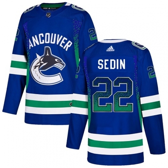 Men's Adidas Vancouver Canucks #22 Daniel Sedin Authentic Blue Drift Fashion NHL Jersey Men's Adidas Vancouver Canucks #22 Daniel Sedin Authentic Blue Drift Fashion NHL Jersey