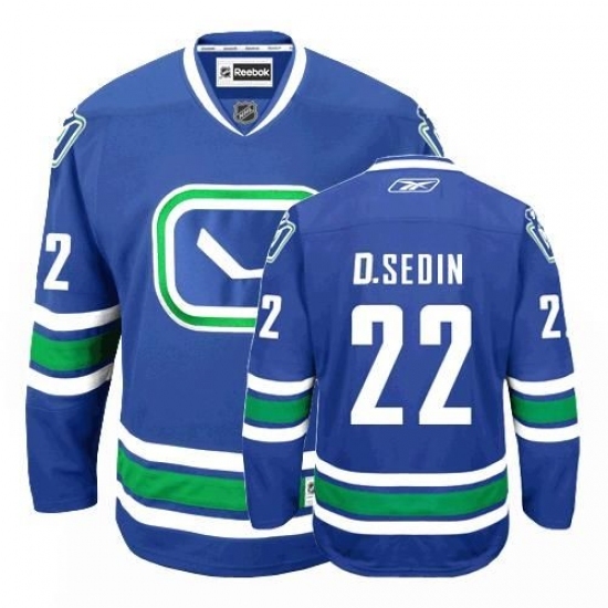 Men's Reebok Vancouver Canucks #22 Daniel Sedin Authentic Royal Blue Third NHL Jersey Men's Reebok Vancouver Canucks #22 Daniel Sedin Authentic Royal Blue Third NHL Jersey