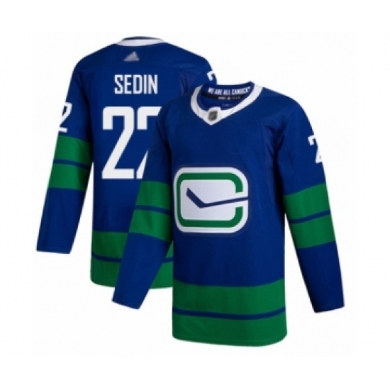 Men's Vancouver Canucks #22 Daniel Sedin Authentic Royal Blue Alternate Hockey Jersey Men's Vancouver Canucks #22 Daniel Sedin Authentic Royal Blue Alternate Hockey Jersey