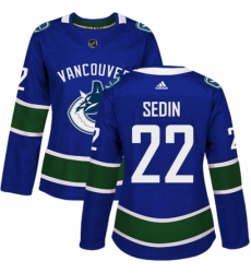 Women's Adidas Vancouver Canucks #22 Daniel Sedin Authentic Blue Home NHL Jersey Women's Adidas Vancouver Canucks #22 Daniel Sedin Authentic Blue Home NHL Jersey
