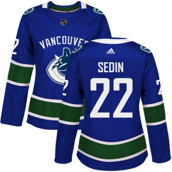 Women's Adidas Vancouver Canucks #22 Daniel Sedin Authentic Blue Home NHL Jersey Women's Adidas Vancouver Canucks #22 Daniel Sedin Authentic Blue Home NHL Jersey