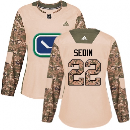 Women's Adidas Vancouver Canucks #22 Daniel Sedin Authentic Camo Veterans Day Practice NHL Jersey Women's Adidas Vancouver Canucks #22 Daniel Sedin Authentic Camo Veterans Day Practice NHL Jersey