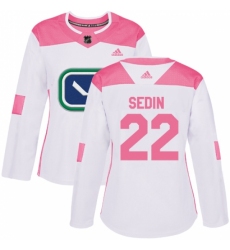 Women's Adidas Vancouver Canucks #22 Daniel Sedin Authentic White/Pink Fashion NHL Jersey Women's Adidas Vancouver Canucks #22 Daniel Sedin Authentic White/Pink Fashion NHL Jersey