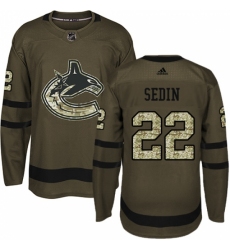 Youth Adidas Vancouver Canucks #22 Daniel Sedin Authentic Green Salute to Service NHL Jersey Youth Adidas Vancouver Canucks #22 Daniel Sedin Authentic Green Salute to Service NHL Jersey