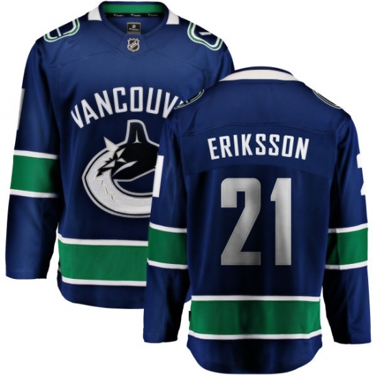 Men's Vancouver Canucks #21 Loui Eriksson Fanatics Branded Blue Home Breakaway NHL Jersey Men's Vancouver Canucks #21 Loui Eriksson Fanatics Branded Blue Home Breakaway NHL Jersey