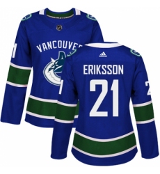 Women's Adidas Vancouver Canucks #21 Loui Eriksson Authentic Blue Home NHL Jersey Women's Adidas Vancouver Canucks #21 Loui Eriksson Authentic Blue Home NHL Jersey