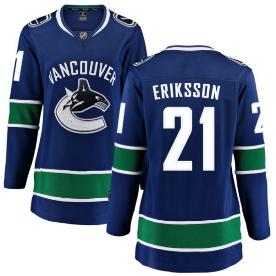 Women's Vancouver Canucks #21 Loui Eriksson Fanatics Branded Blue Home Breakaway NHL Jersey Women's Vancouver Canucks #21 Loui Eriksson Fanatics Branded Blue Home Breakaway NHL Jersey