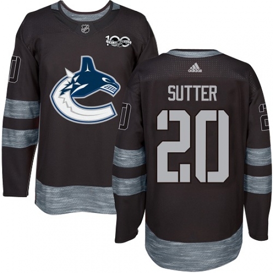 Men's Adidas Vancouver Canucks #20 Brandon Sutter Authentic Black 1917-2017 100th Anniversary NHL Jersey Men's Adidas Vancouver Canucks #20 Brandon Sutter Authentic Black 1917-2017 100th Anniversary NHL Jersey