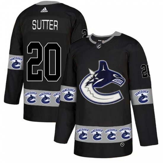 Men's Adidas Vancouver Canucks #20 Brandon Sutter Authentic Black Team Logo Fashion NHL Jersey Men's Adidas Vancouver Canucks #20 Brandon Sutter Authentic Black Team Logo Fashion NHL Jersey